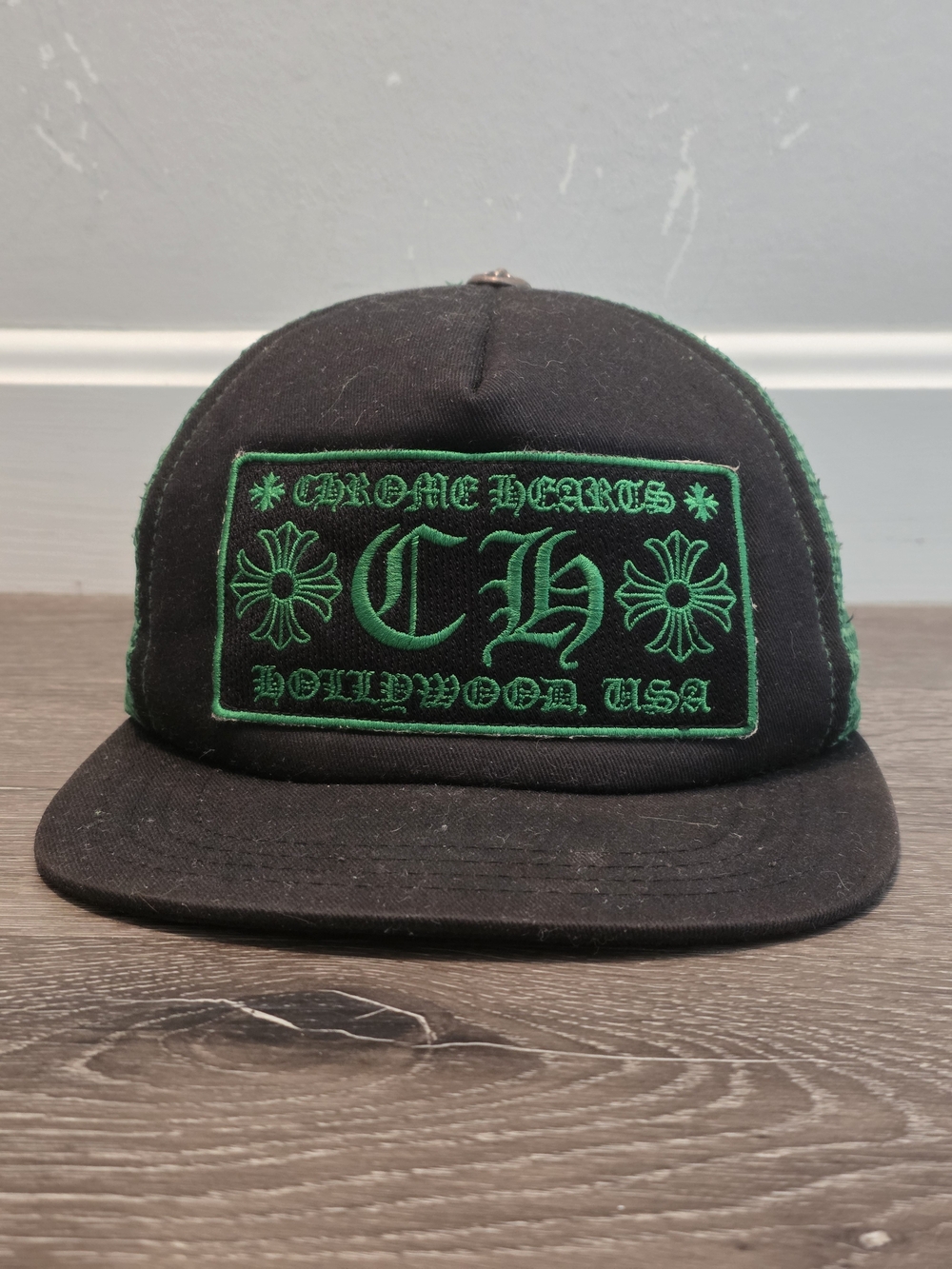 Chrome Hearts Green Hollywood CH Trucker Hat